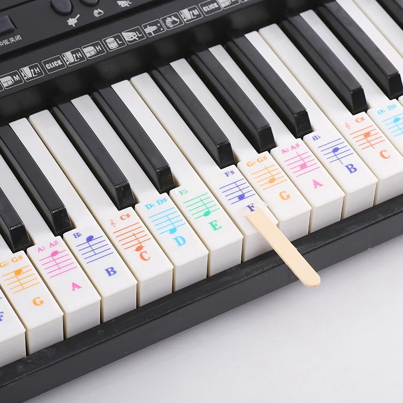 

Piano Sticker Transparent Piano Keyboard Sticker 49/54/61/88 Key Electronic Keyboard 88 Key Piano Stave Note Sticker for Piano K