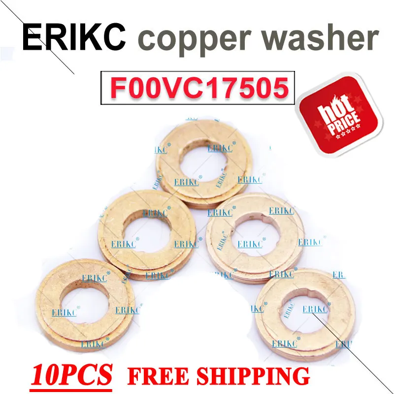 F00VC17505 2.5mm ERIKC F00VC17505 форсунка Форсунки форсунки медная шайба F 00 в C17 505 медное кольцо F00V C17 505 Толщина: 2,5 мм - Цвет: F00VC17505 2.5mm