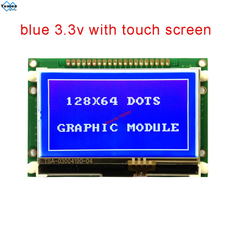 Модуль COG lcd 12864 сенсорный экран панель дисплея синий 3 в Параллельный
