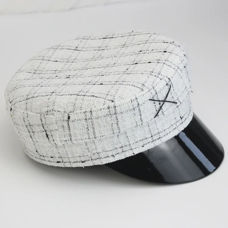 Fashion Women Wool Cotton Blend Berets Winter Autumn Octagonal Caps Stylish Artist Painter Newsboy Hats Black Grey Beret Hats