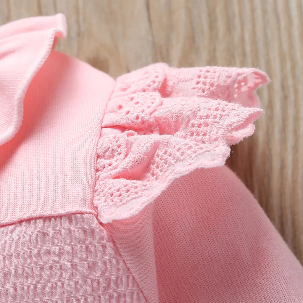 Комбинезон для новорожденных девочек + шапка осень 2019 детские кружевные Ползунки