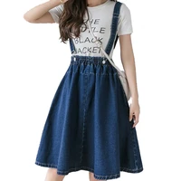 new women high waist short denim skirt with straps 2022 summer fashion jeans a line skirt korean style denim overall skirts