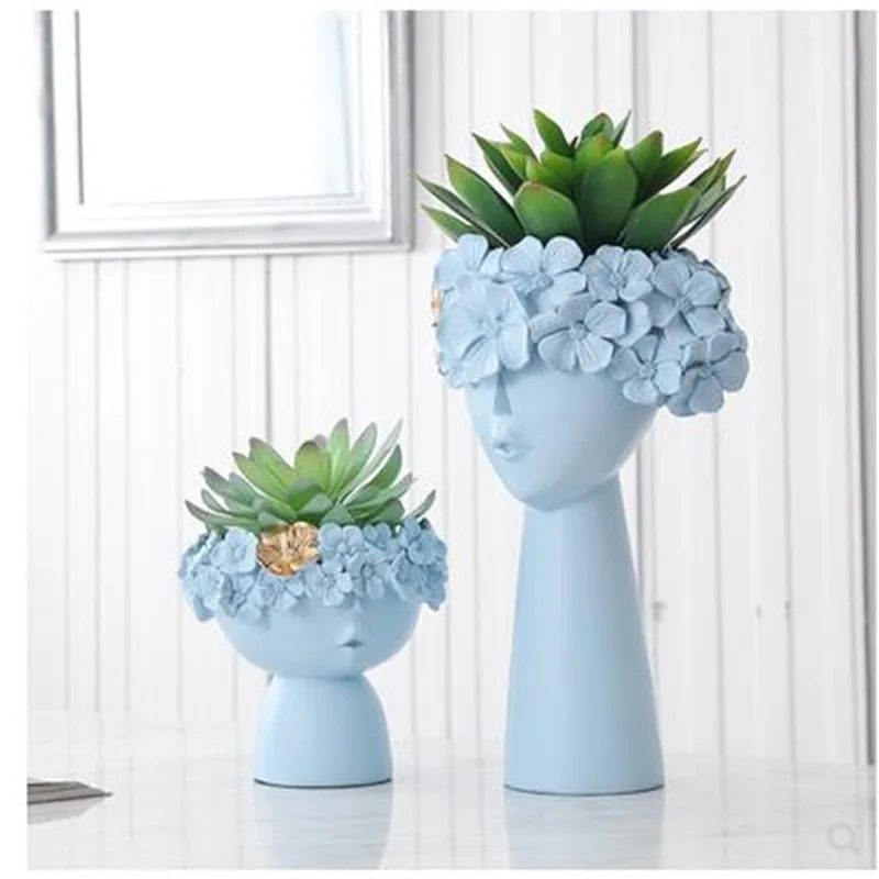 

Creative head Art Vase crafts, home office shop desktop decoration, wedding and Christmas decoration gifts