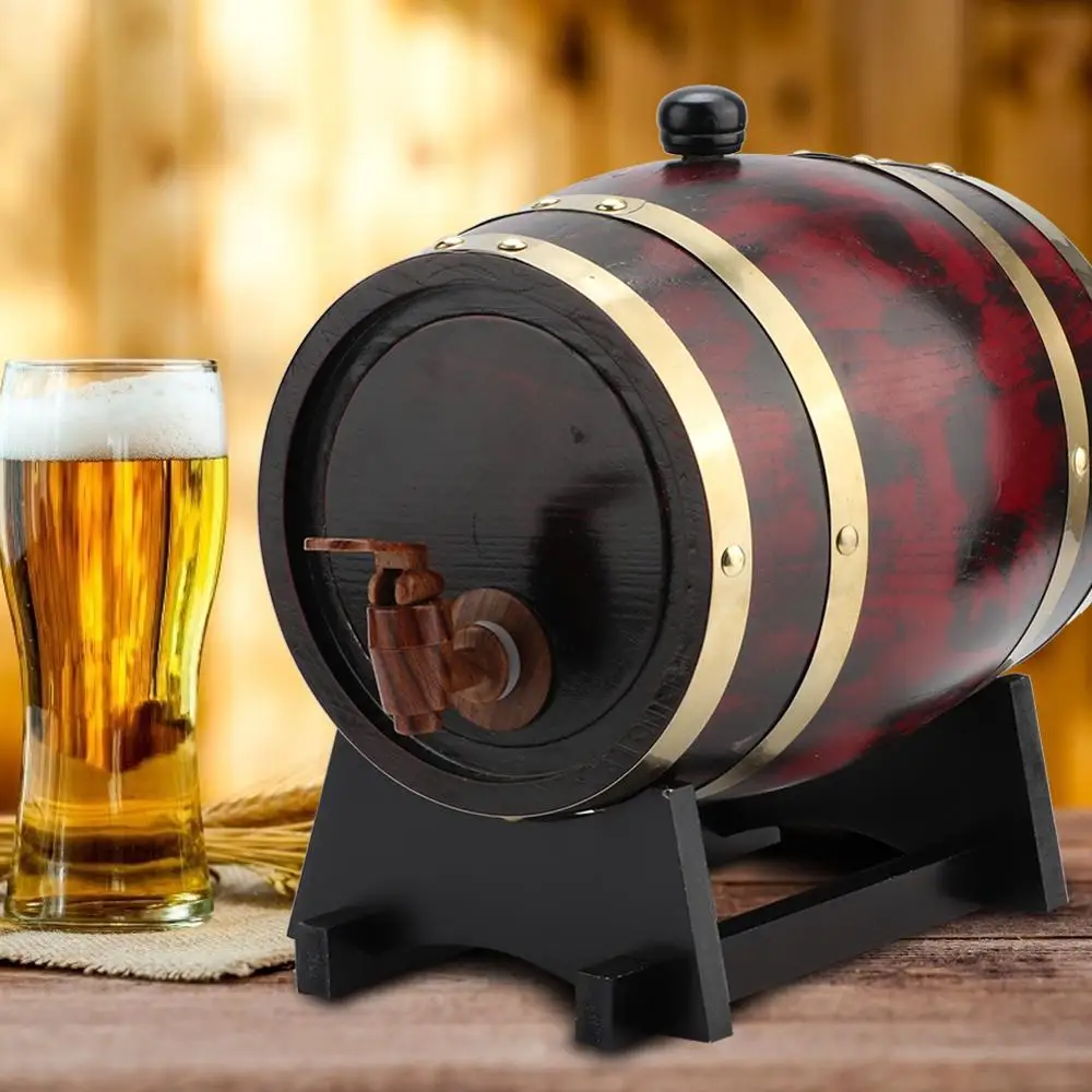 Бочка для вина из дуба 3л ретро ведро хранения домашнего пива виски пивоварения