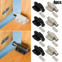 4pcs plasticiron latch single magnetic pressure push to open touch latch cabinet doors for wardrobes cabinet doors bathroom