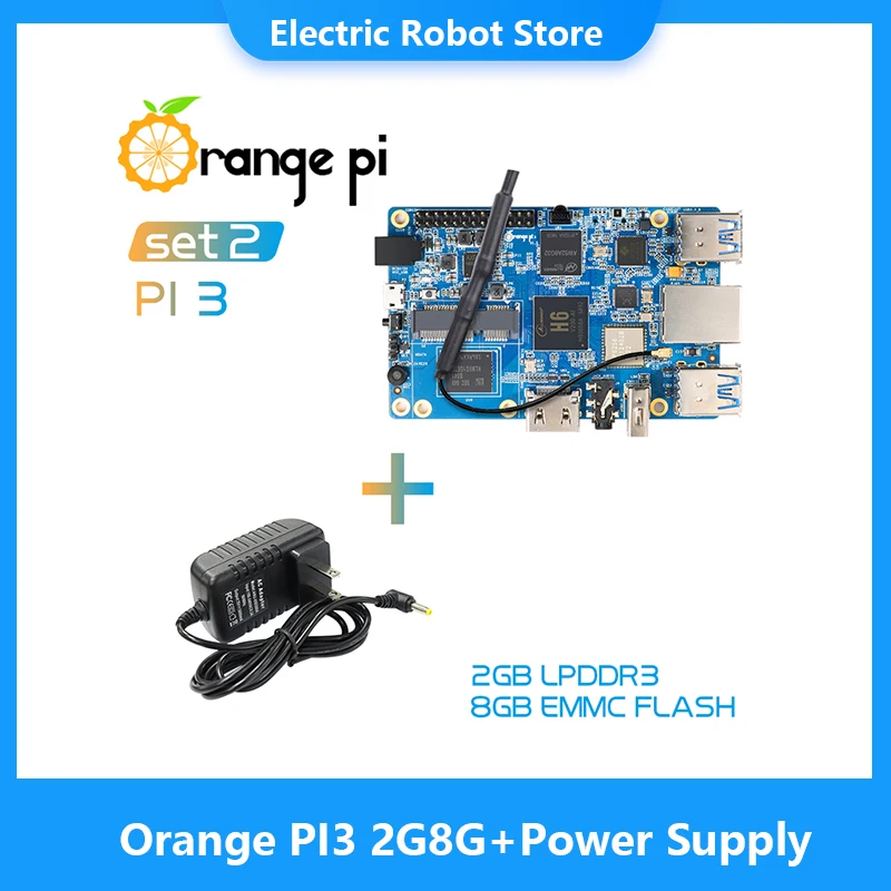 

Блок питания Orange PI3 2G8G +, H6 LPDDR3 Gigabyte AP6256 BT5.0, Поддержка Android 7,0, Ubuntu, Debian, одна плата