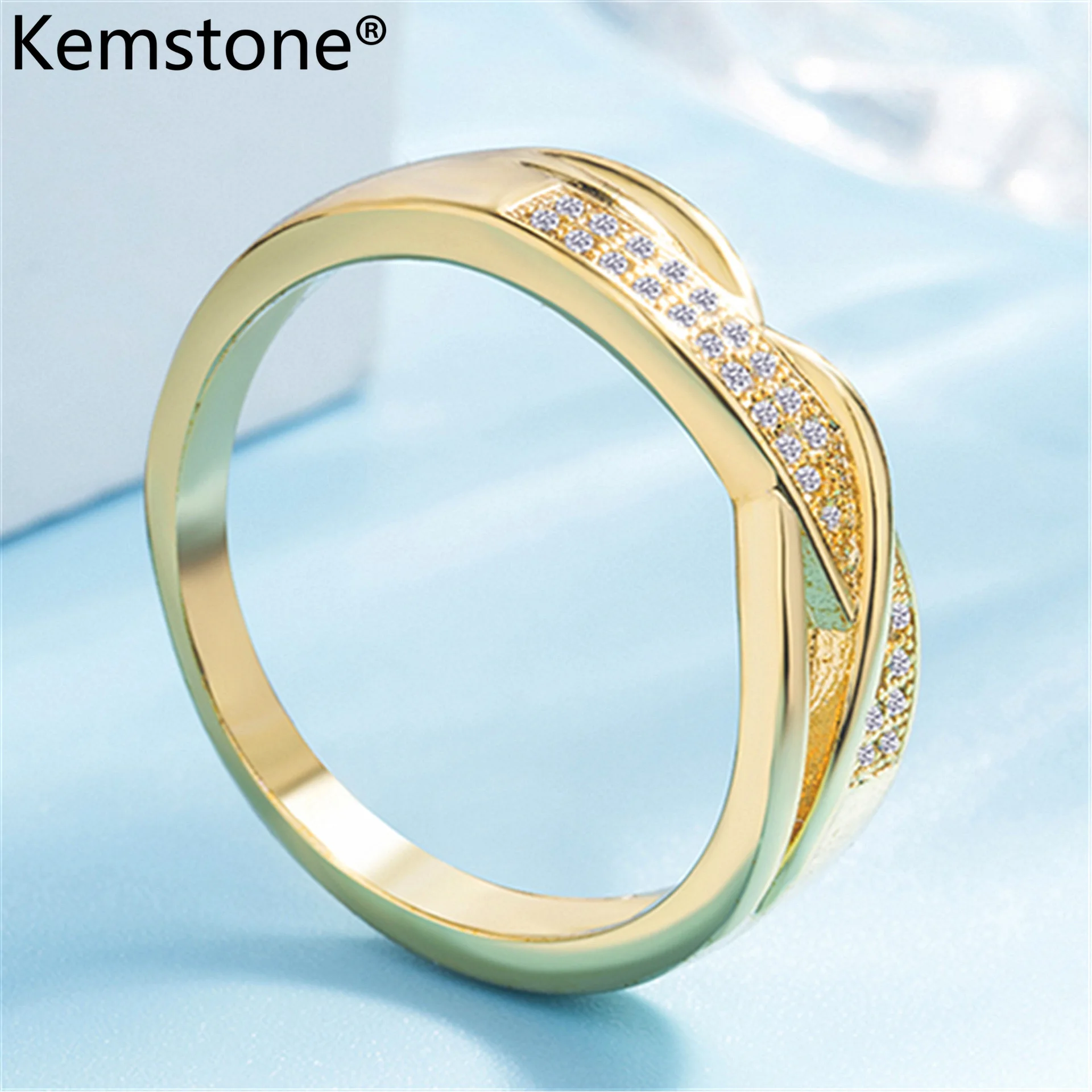 Kemstone Creatived Engagemnet кольцо медь золото посеребренное кольцо для женщин ювелирные изделия подарок