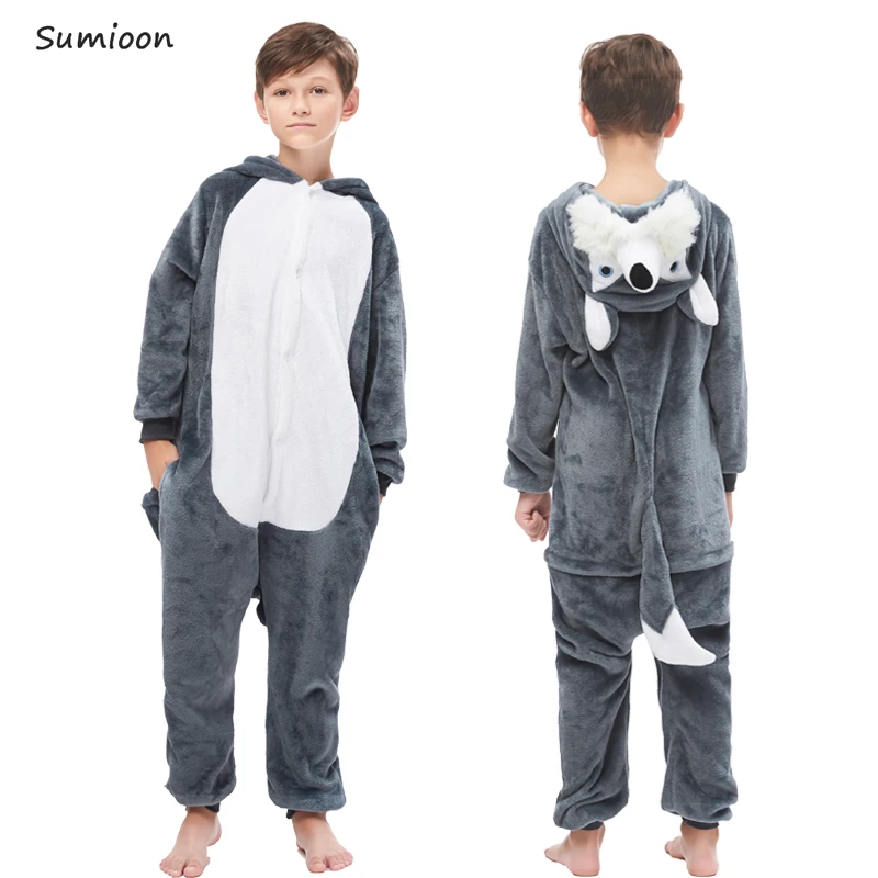 Kids Kigurumi Onesie Unicorn Pajamas For Woman Animal Wolf Panda Blanket Sleepers Baby Costume Winter Boy Girl Licorne Jumpsuit