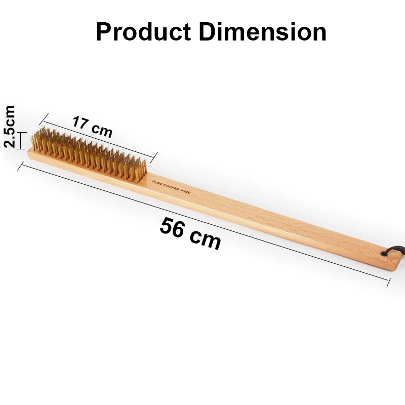 PizzAtHome печь для пиццы Медь щетки щетинки из латуни с деревянной ручкой чистки