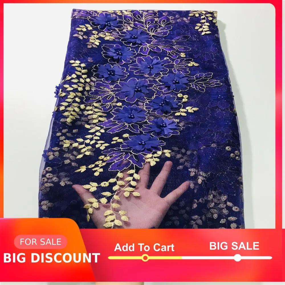 Новейшая кружевная ткань желтого цвета из гипюра с цветочной вышивкой и бусинами