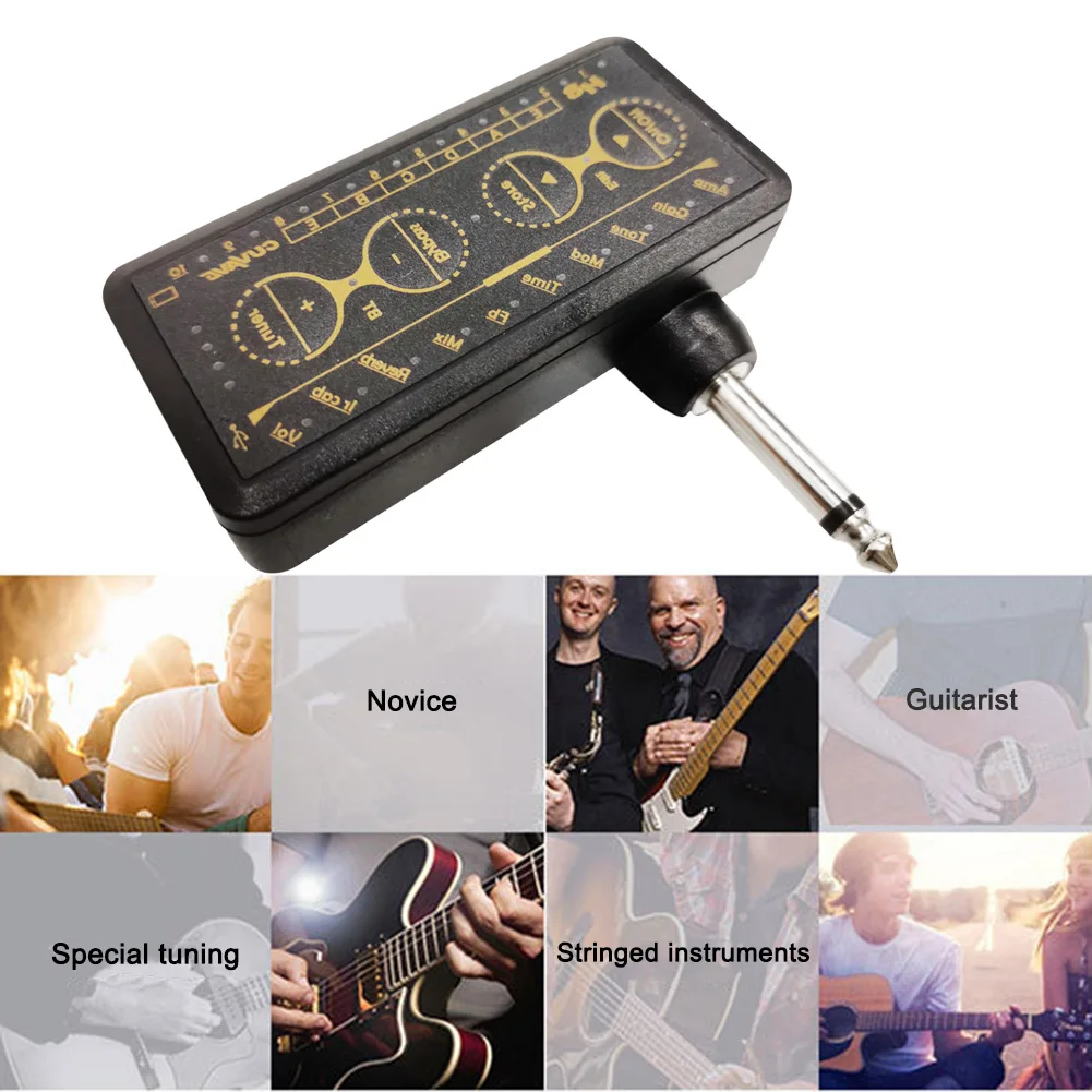 cuvave tragbare elektrische gitarre verstärker h8 mini kopfhörer amp gebaut in verzögerung tuner phaser reverb wirkung ir schrank gitar