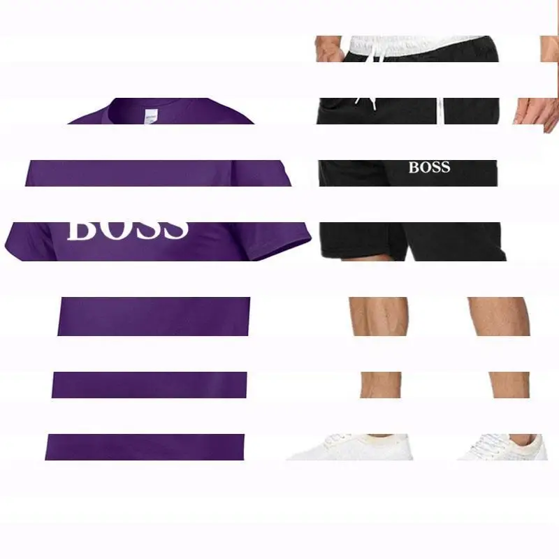 

Track Suit Men's Summer Shorts Suit Short-Sleeved Shirt Shorts Casual Wear YES BOSS Men's Sportswear Fitness Clothes Men's Suit