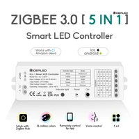 smart zigbee led light strip 5 in 1 dimmer controller rgbcctrgbwrgbcct dc12 54v 6 zone remote work with tuya echo plus