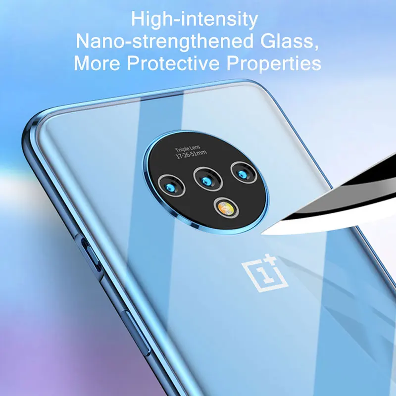 Natrberg Магнитный чехол для Oneplus 7 T чехол металлический 360 полный двойной закаленное Стекло жесткая задняя панель на Oneplus One Plus 7 T чехол