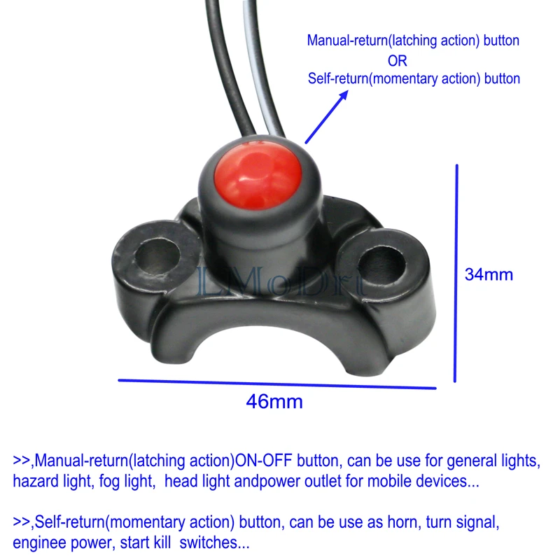 LMoDri 1 шт. универсальные переключатели для мотоцикла красный/желтый цвет