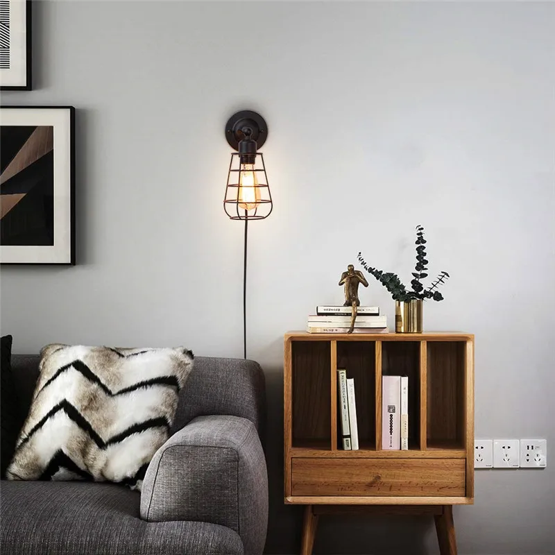 Настенное бра с твердым проводом в стиле индастриал винтажный стильный