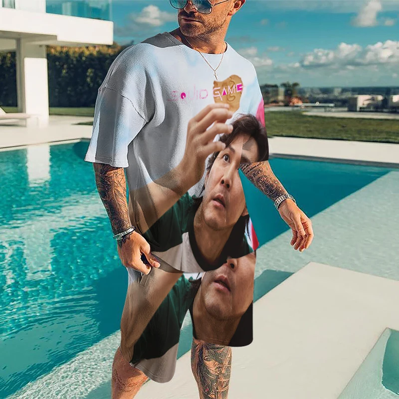 

Squid Games Hip Hop T Shirt Men 3D Machine Printed Oversized T-shirt Harajuku Style Summer Short Sleeve Tee Tops Suit