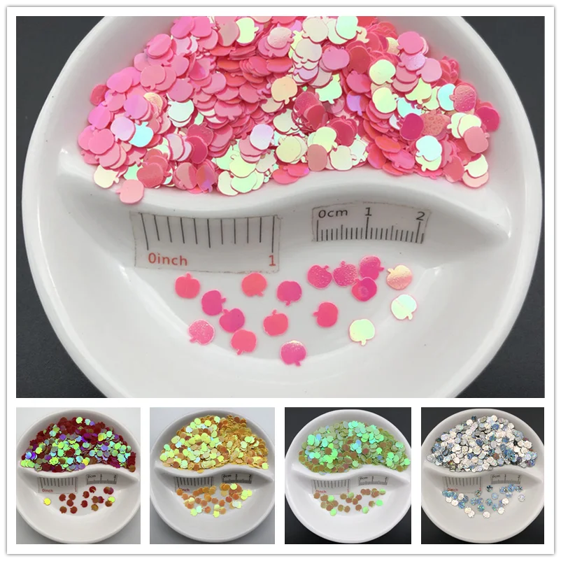 Пайетки из ПВХ в форме яблока 20 г 5 мм | Дом и сад