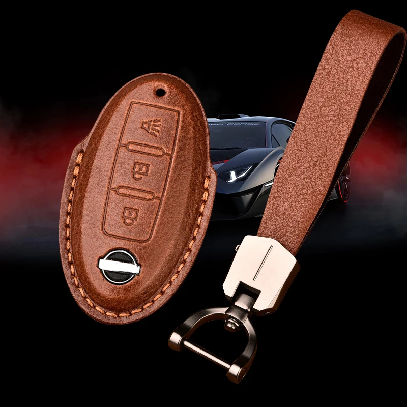 

Чехол для автомобильного ключа из натуральной кожи, чехол с 3 4 кнопками для Nissan Versa Maxima Murano Altima Armada, чехол для Infiniti FX35