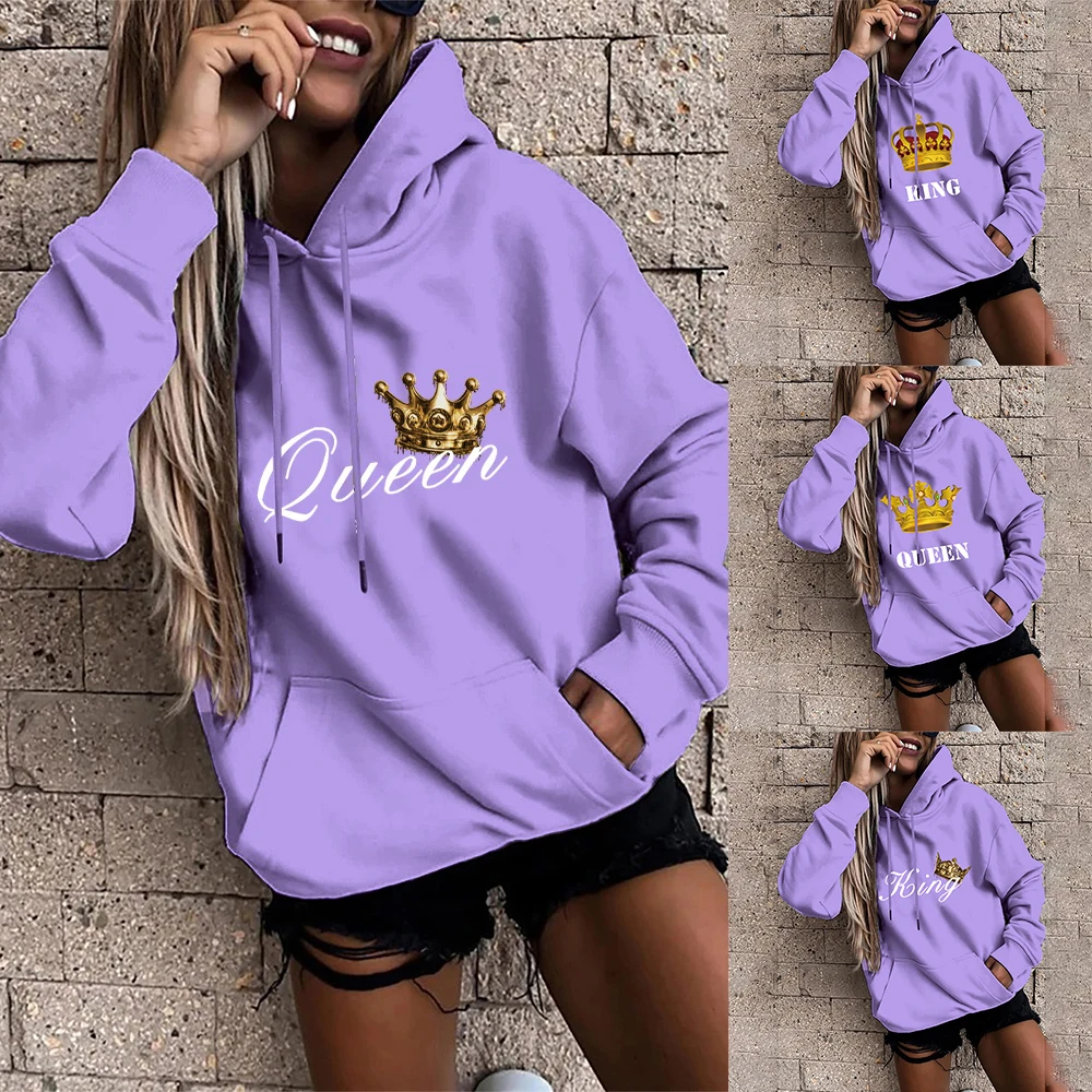 

Casual Sportswear Womens Hoodie Couple Pullover 2021 Fall/winter Hoodie Street Casual Polyester Cotton Clothes Winter