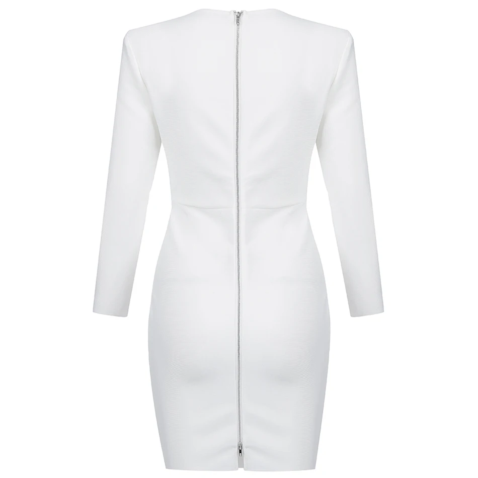 

Sexy Summer Long Sleeve Bandage Dress For Women 2021 New White V-Neck Mini Dress Bodycon Sexy Club Party Party Dress