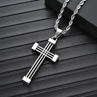european and american fashion mens stainless steel personality hip hop couple pendant necklace