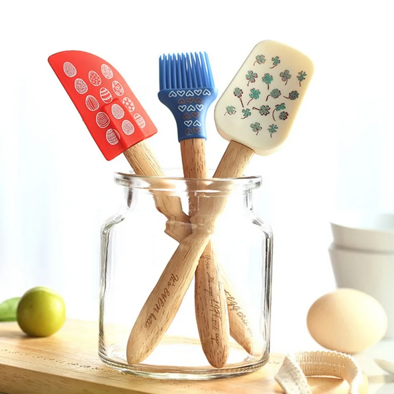 

1 Набор силиконовых шпателей для выпечки-мини Силиконовый шпатель для выпечки (3 комплекта), многоцветный