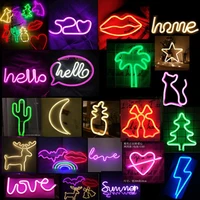 creative led neon light sign love heart wedding party decoration neon lamp valentines day anniversary home decor night lamp gift