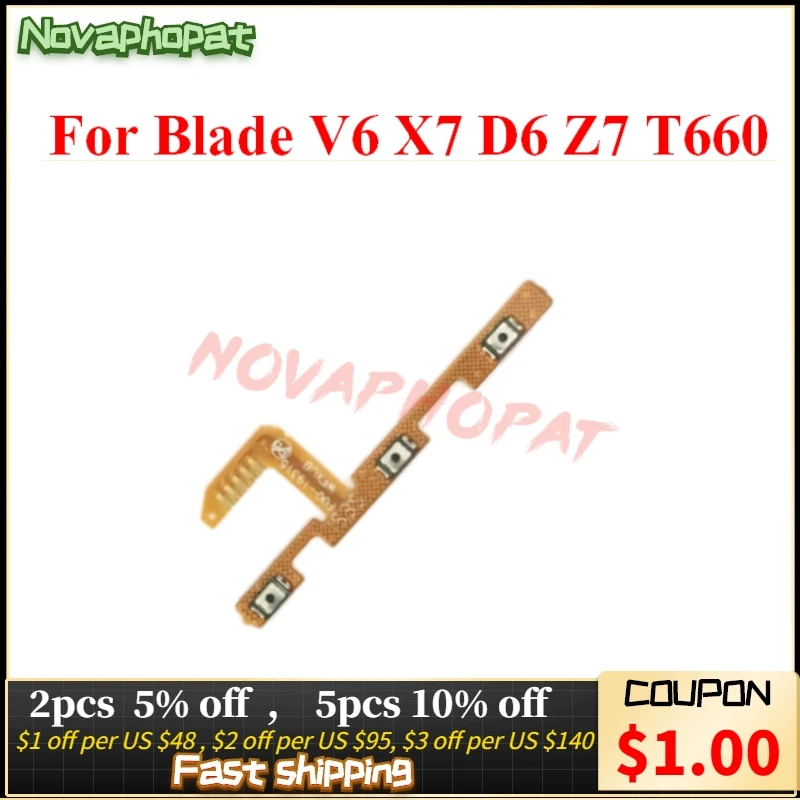 

Novaphopat Power On/off Volume Switch Flex For ZTE Blade V6 Side Button Volume Key Flex Cable Board Replacement+ tracking
