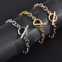 19cm stainless steel bracelet gold silver for women men diy fashion jewelry ot button chain jewelry making accessories