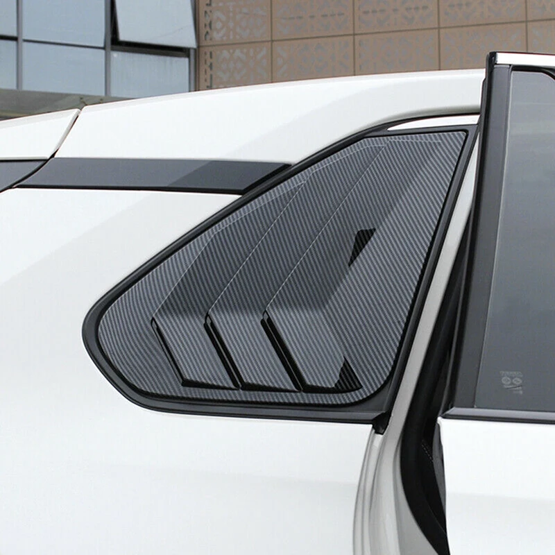 

Carbon Fiber Look Rear Triangular Window Cover Trim Side Window Louver Covers for Toyota RAV4 2019-2020