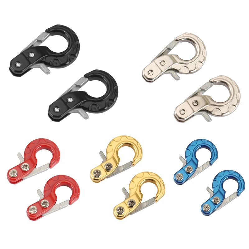 

Металлический крючок для лебедки, 2 шт., крючок для прицепа, украшение для радиоуправляемого гусеничного автомобиля 1/10, Axial SCX10 Traxxas TRX4 RC4WD D90, д...