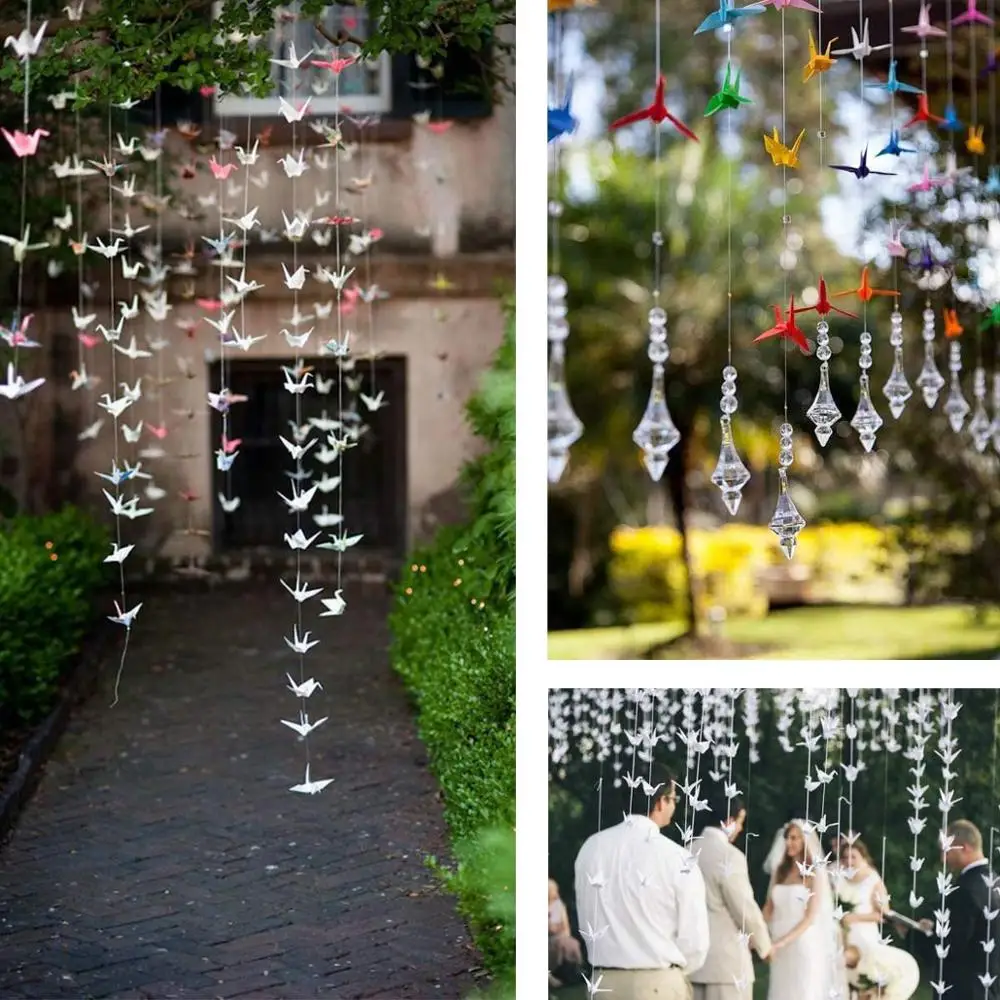 100 шт. перламутровая бумага в сложенном виде оранжевый оригами кран DIY гирлянда