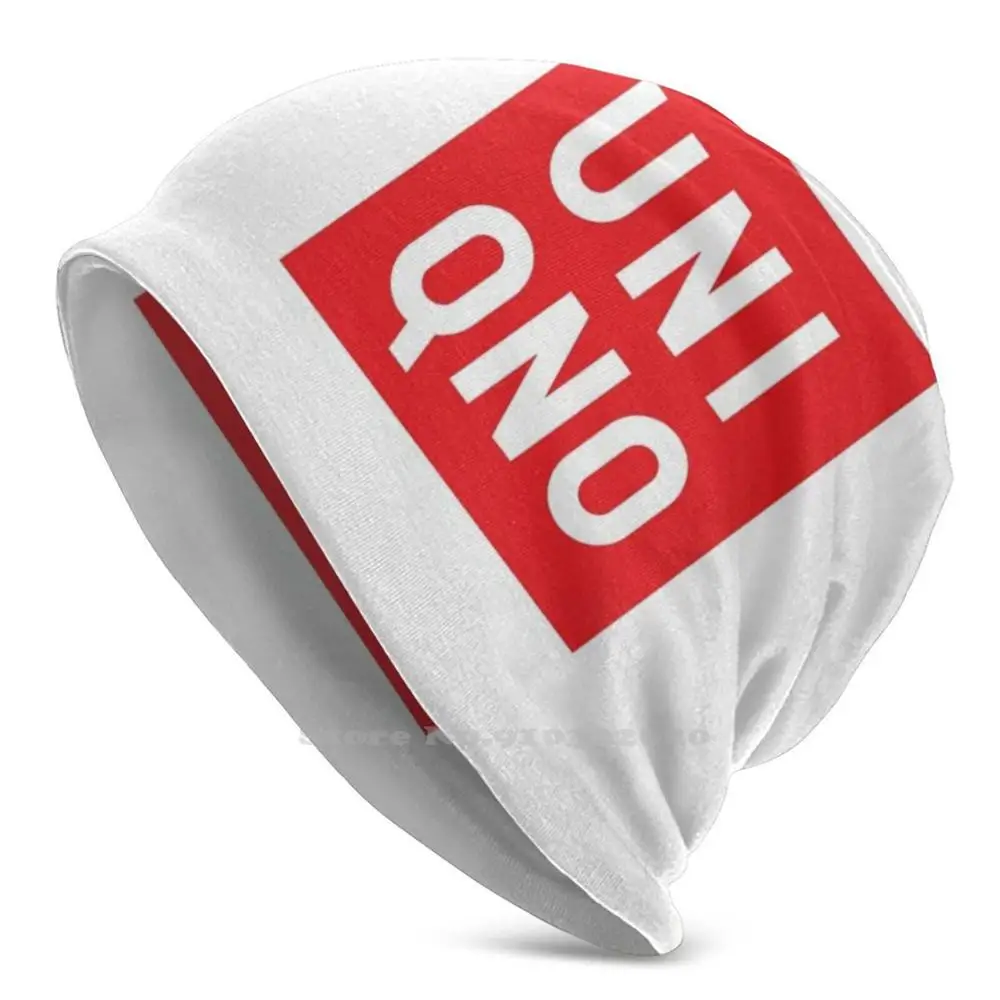 

Uniqno | Parody Funny Clothing Logo Stretch Beanie 3D Diy Print Cap Uniqno Japanese Fashion Red Logo Parody Joke Funny Cute