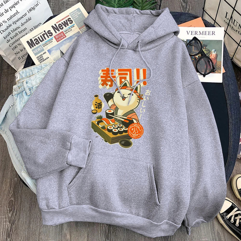 

Женская флисовая толстовка с капюшоном и принтом кота