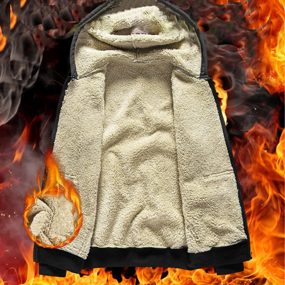 Зимняя мужская Толстовка темно-серое флисовое пальто с длинным рукавом на молнии