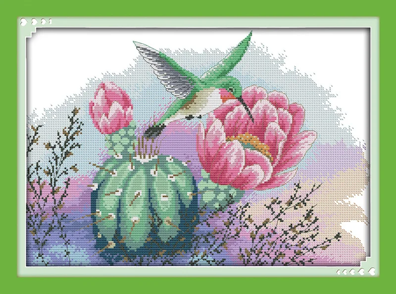 

Набор для вышивки цветы и Колибри 14ct 11ct, Набор для вышивки холстом, вышивка ручной работы «сделай сам»
