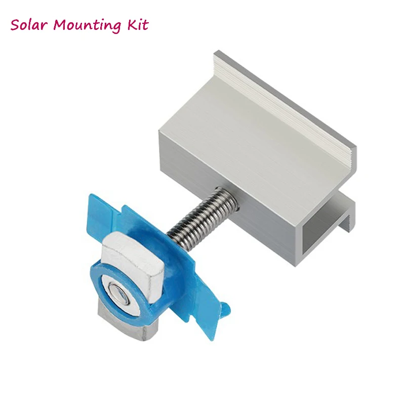 

Solar panel mounting bracket- kit - accessories aluminum mid clamp rails for solar panel installtion on off grid solar system
