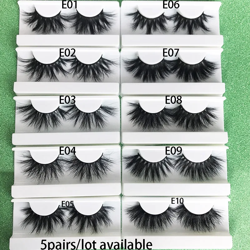 

Mikiwi 25mm 3D mink lashes 5 pairs extra length fluffy mink eyelashes Big dramatic volumn eyelashes strip thick false eyelash