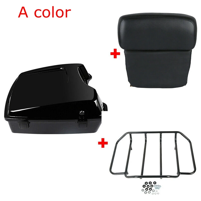 color A Мотоцикл мото бритва пакет багажник верхняя стойка спинка для Harley Tour Pak Touring Road King Street Electra Glide 97-13 - Цвет: color A