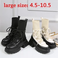martin boots woman 2021 new ladies stretch fabric socks boots female fashion cross tied women shoes platform boots gothic women