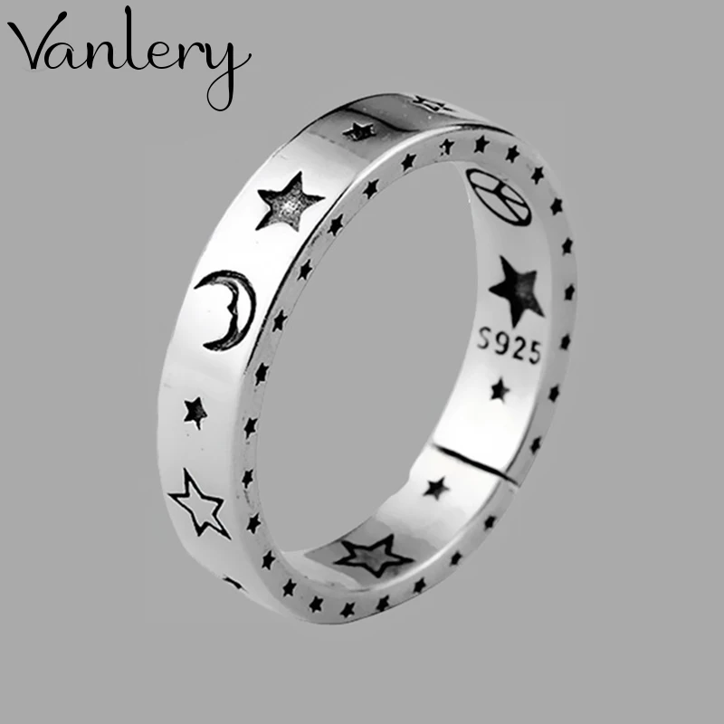 

New Trendy Personality Punk Moon Star Rings For Women Lady Resizable Size Rings Party Jewelry Charm Gifts
