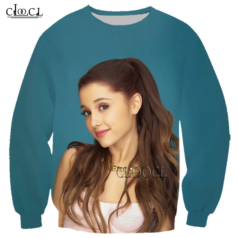 

HX Singer Ariana Grande Long Sleeve 3D Printed Fashion Harajuku Men Women Hip Hop Tops Drop Shipping