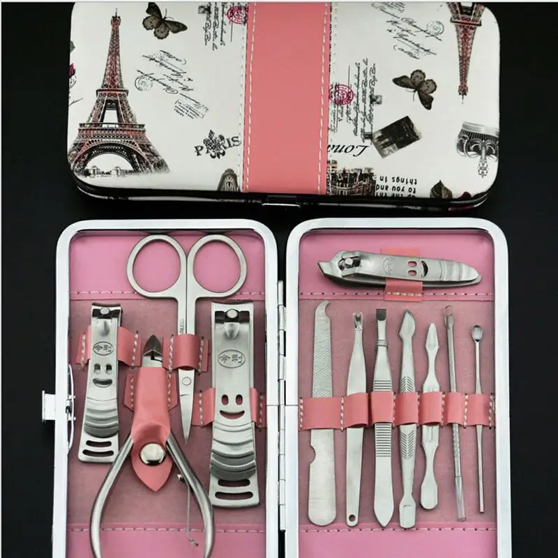 

12 шт., кусачки для ногтей из нержавеющей стали, ноготь для ногтей, ноготь для ногтей, резак, ножницы, набор для ухода, педикюр, инструменты для ...