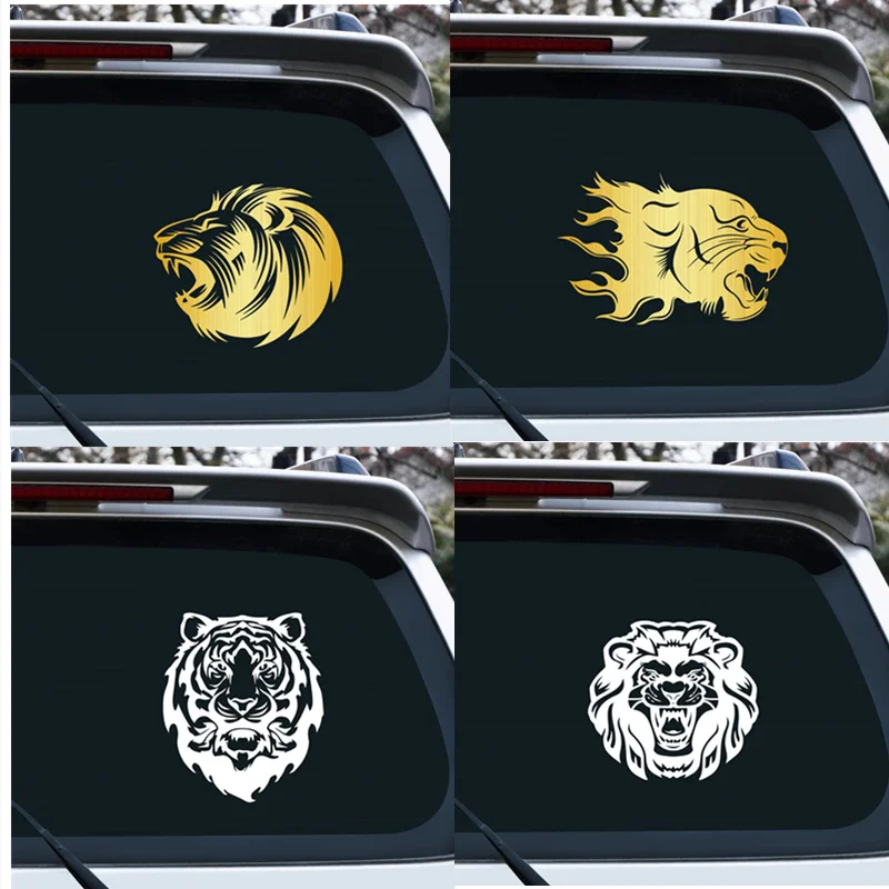 Тигр лев леопард автомобильная наклейка на голову автомобильный Стайлинг