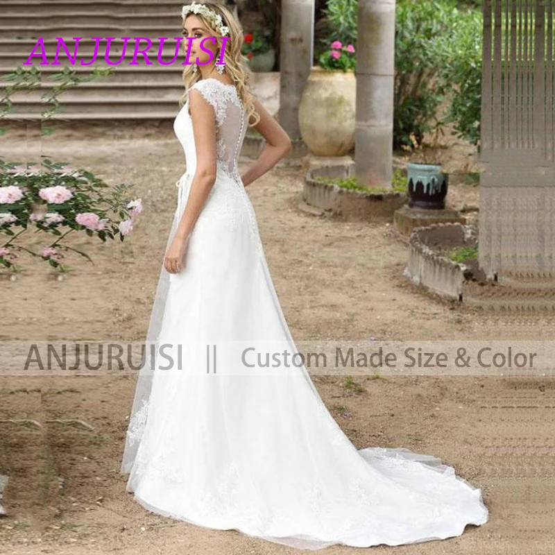 Женское свадебное платье It's yiiya белое пляжное платье-трапеция с кружевной