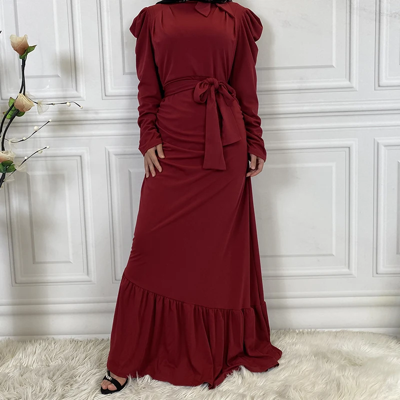 2020 Новое модное мусульманское исламское платье со складками в Дубае женское