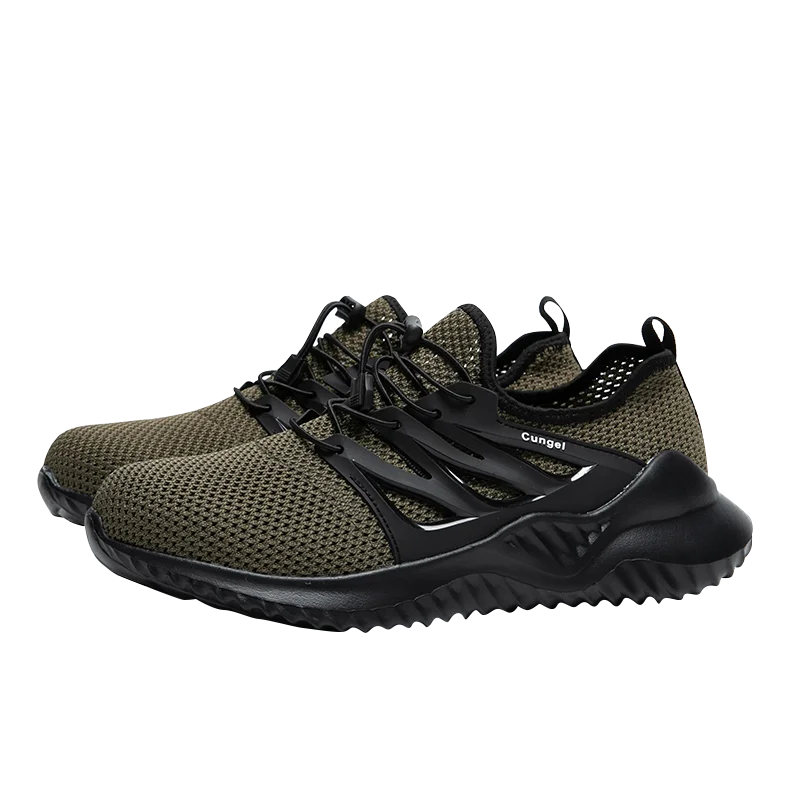 Мужская Безопасная рабочая обувь Мужские дышащие Нескользящие строительные