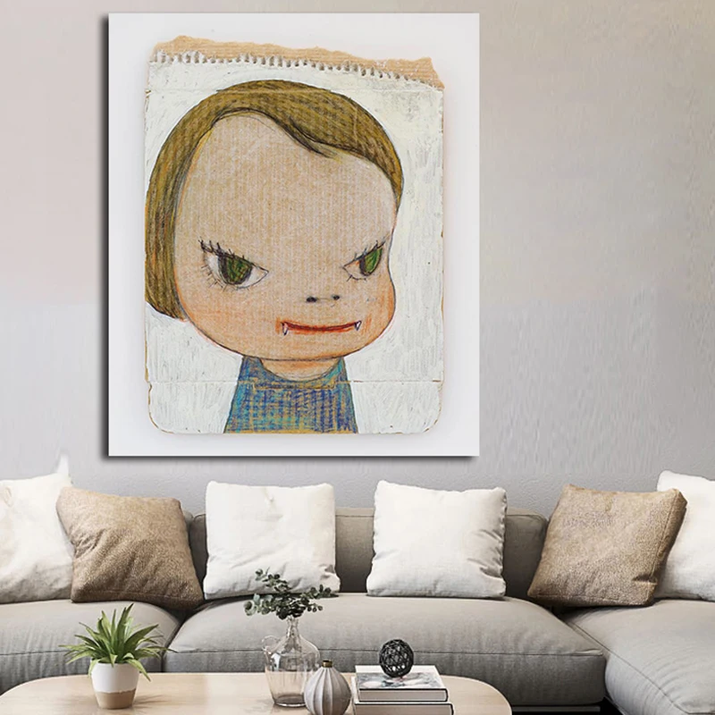 Yoshitomo Nara кукла Японская девочка холст постер и печать живопись мультфильм