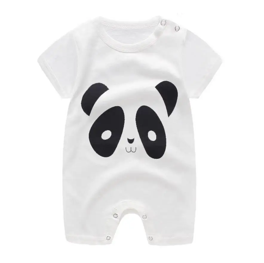 

ZWF1050 New Infant Baby Boys Clothes Cartoon Animal Short Sleeve Rompers Newborn Cotton Clothing Toddler Boys Roupas Pajamas